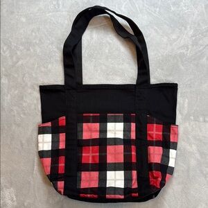 Thirty-One Plaid Red & Black Tote Bag